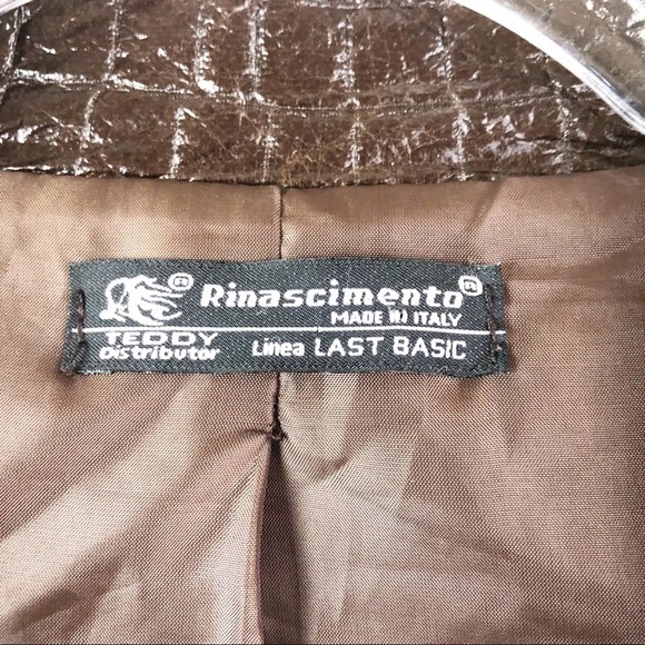 Rinascimento Faux Leather Brown Moto Short Jacket - Picture 8 of 10